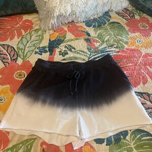 Ten Sixty Sherman Black and White Ombre Athletic Shorts